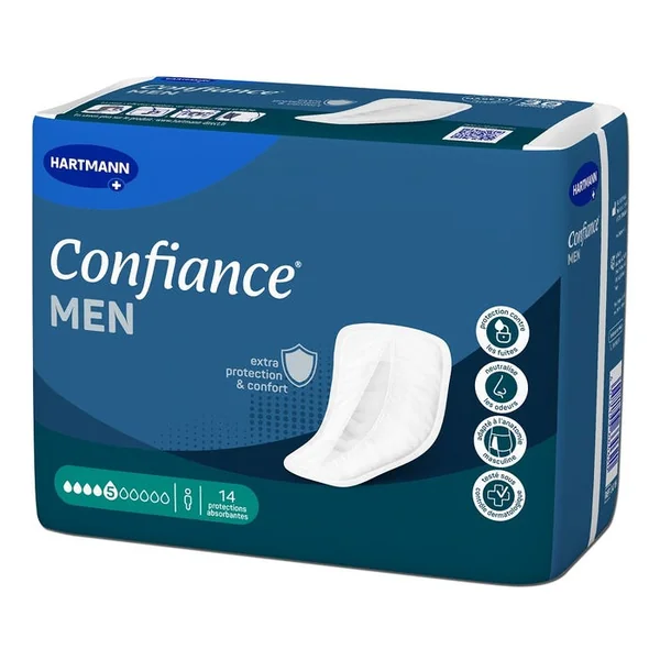 CONFIANCE MEN - Protections Absorbantes Fuites Urinaires - 5 Gouttes, 14 Unités