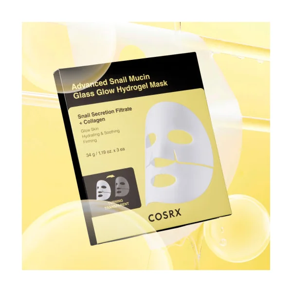 COSRX Advanced Snail Mucin Glass Glow Hydrogel Mask 34g X 3ea