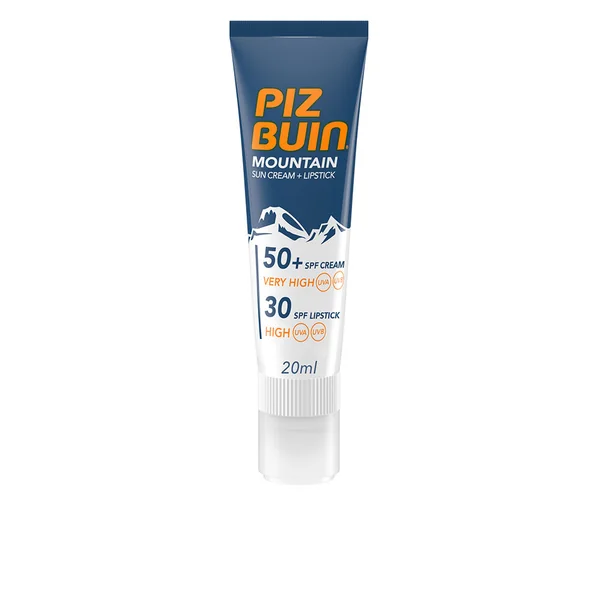 Crème solaire PIZ BUIN MOUNTAIN SPF50+ 20 ml + rouge à lèvres F20