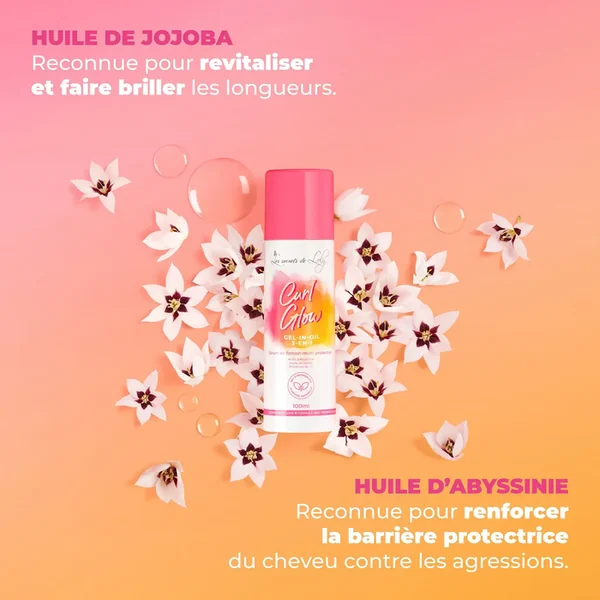 CURL GLOW - Sérum de Finition Multi-Protection - Cheveux Ondulés, Bouclés, Frisés et Crépus, 100ml