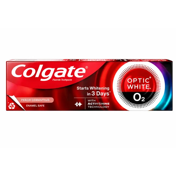 Dentifrice Colgate Optic White2. Puissant blanchissant. (FORMAT 85G) pêche