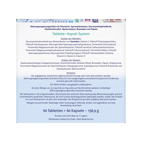 Doppelherz system Glucosamin 1200 Duo Tabletten+Kapseln je 60 St, 156,9 g