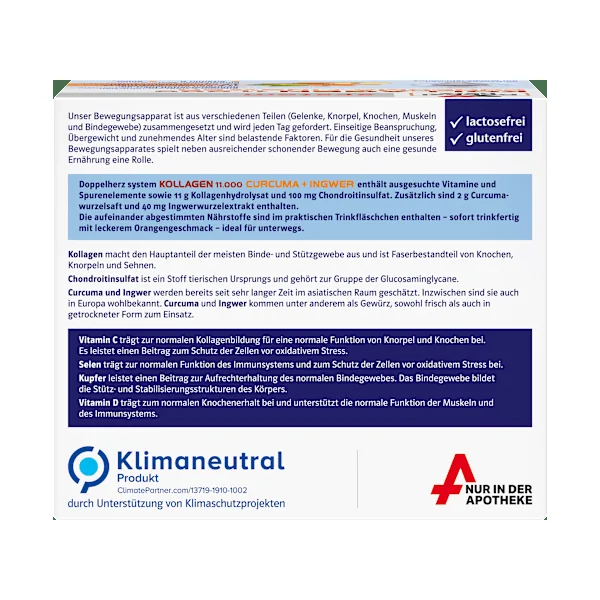 Doppelherz system Kollagen 11000 Curcuma + Ingwer Trinkfläschchen 30 St, 750 ml