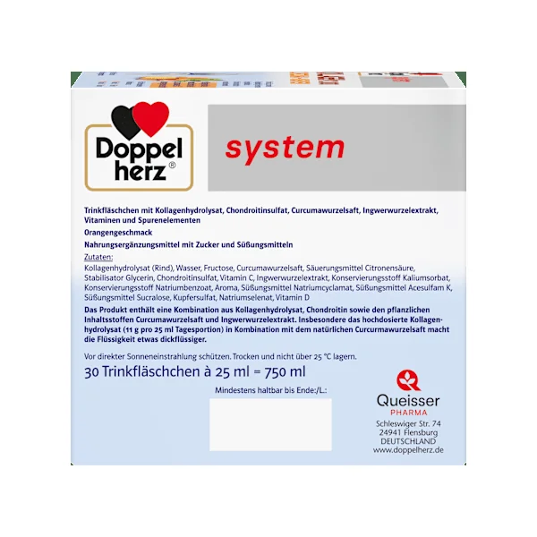 Doppelherz system Kollagen 11000 Curcuma + Ingwer Trinkfläschchen 30 St, 750 ml