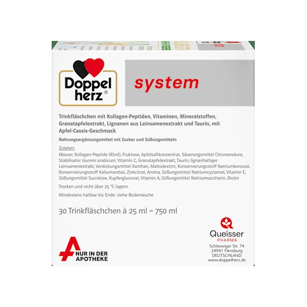 Doppelherz system Kollagen Extra Haare + Haut + Bindegewebe Trinkfläschchen 30 St, 750 ml
