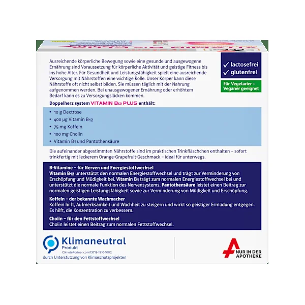 Doppelherz system Vitamin B12 Plus Energie Trinkfläschchen 30 St, 750 ml