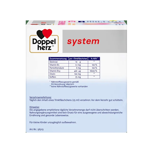 Doppelherz system Vitamin B12 Plus Energie Trinkfläschchen 30 St, 750 ml