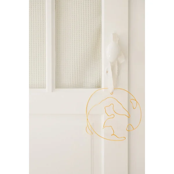 Décoration chambre bebe filaire dorée maman berçant son enfant CLAIR DE LUNE