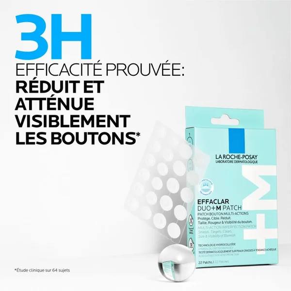 EFFACLAR DUO+M - Patch Bouton Multi-Actions - Peaux à Tendance Acnéique, 22 Patchs