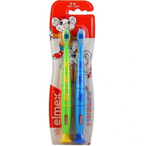 Elmex Brosse à Dents Enfant 3-6 ans Lot de 2
