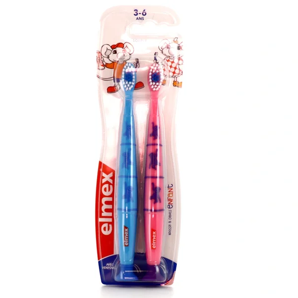 Elmex Brosse à Dents Enfant 3-6 ans Lot de 2