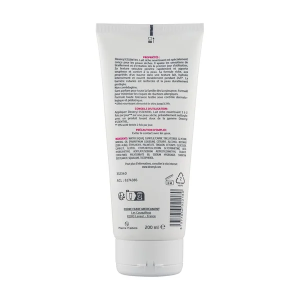 ESSENTIEL - Lait Riche Nourrissant - Visage et Corps - Peaux Sèches, 200ml