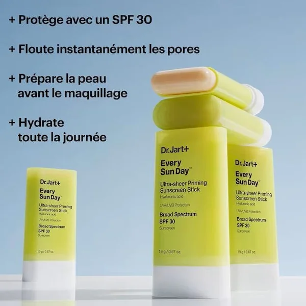 EVERY SUN DAY - Stick Solaire Primer Transparent SPF50+ - Visage - Tous Types de Peaux, 19g