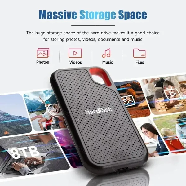 External hard drive 4tb High Speed Capacity Solid State Usb3.2 Laptop Mac And PC