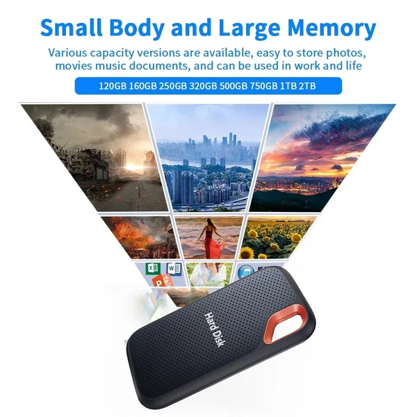 External hard drive 4tb High Speed Capacity Solid State Usb3.2 Laptop Mac And PC
