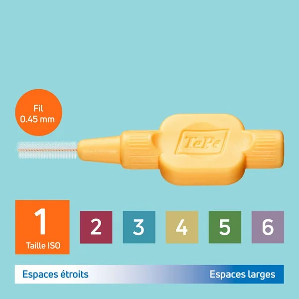 EXTRA SOUPLE - Brossettes Interdentaires Taille 1 0.45mm, 6 Unités
