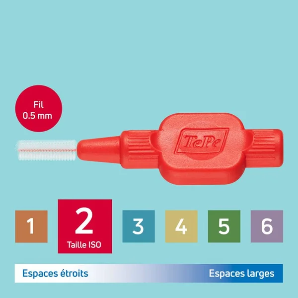 EXTRA SOUPLE - Brossettes Interdentaires Taille 2 0.5mm, 6 Unités