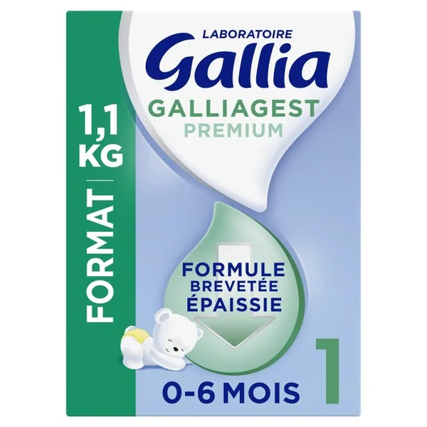 GALLIAGEST PREMIUM - Lait en Poudre Formule Epaissie - De 0 à 6 mois, 1.1kg