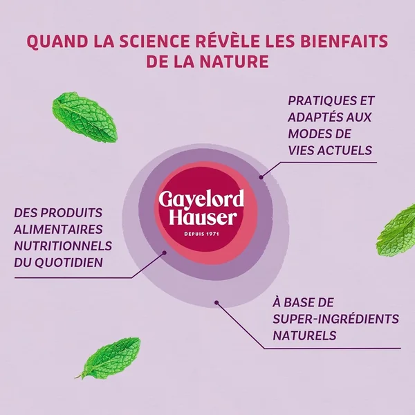 GAYELORD HAUSER Fenugrec Shot digestion Menthe poivrée Favorise la digestion FR