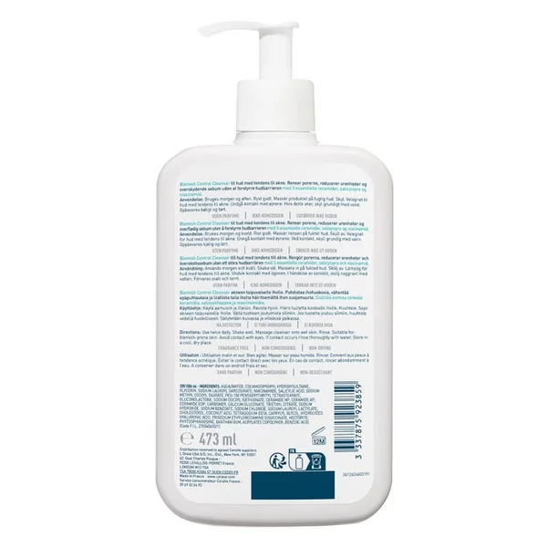 Gel Moussant Anti-Imperfections - Peaux à Tendance Acnéique, Visage & Corps, 473ml