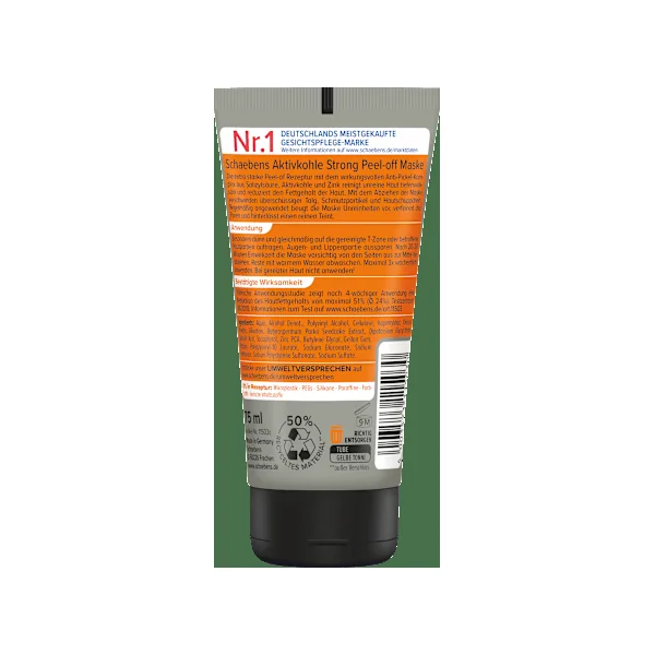 Gesichtsmaske peel off Aktivkohle Strong, 75 ml