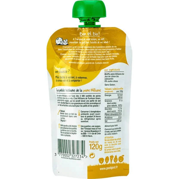 Good Goût Gourde Poire Williams 120g