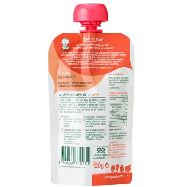 Good Goût Gourde Pêche Poire 120g