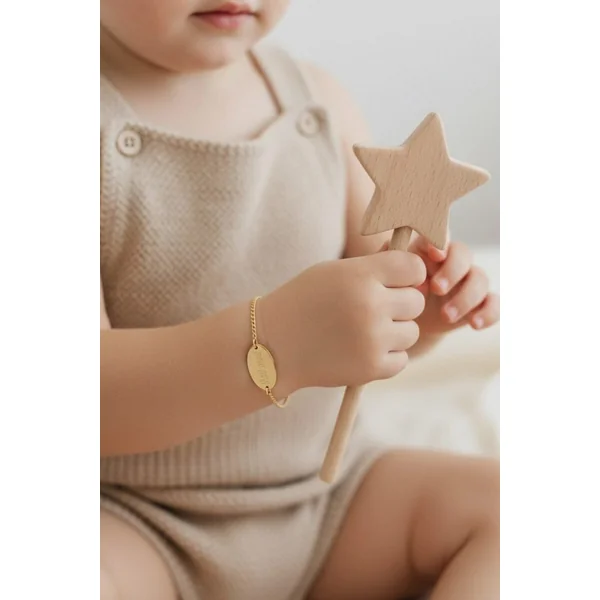 Gourmette personnalisée enfant or ovale ÉPURE