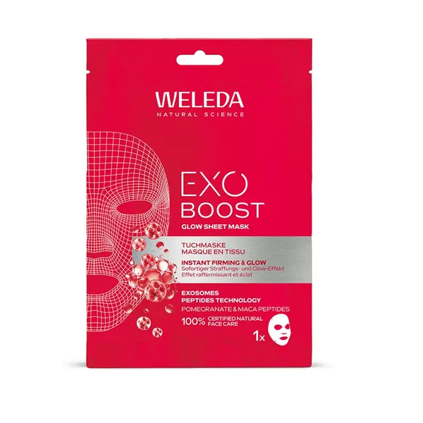 GRENADE - EXO BOOST GLOW - Masque en Tissu Grenade et Peptides de Maca - Tous Types de Peaux, 1 Unité