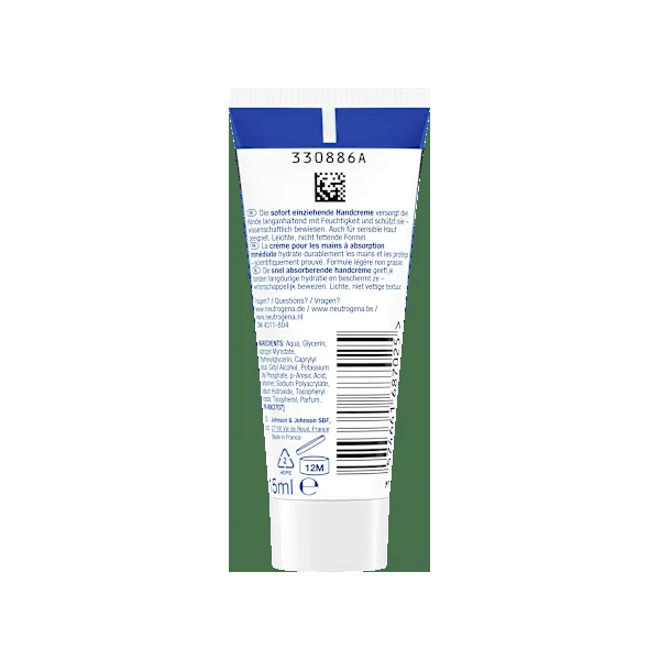 Handcreme sofort einziehend, Reisegröße, 15 ml