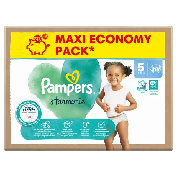 HARMONIE - Couches Bébé - Taille 5 - De 11 à 16kg - Maxi Pack, 70 Unités