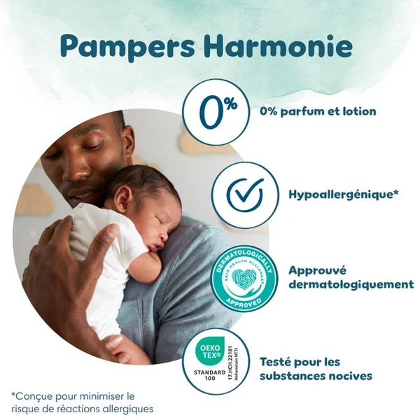 HARMONIE NEW BABY - Couches Bébé Taille 3 - De 6 à 10kg, 44 Unités