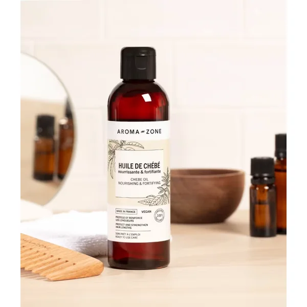 Huile de Chébé Aroma-Zone pour entretien et pousse de cheveux vegan 100% naturel