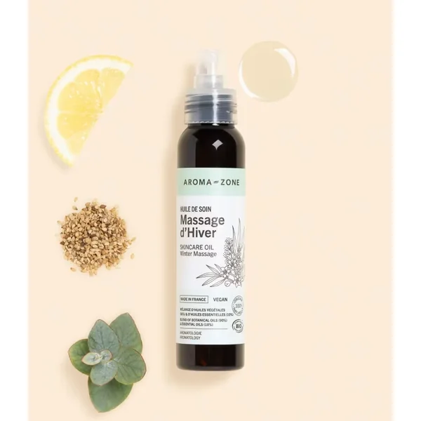 Huile de soin Massage d'hiver - AROMA ZONE - 100ml stimulant, revigorant