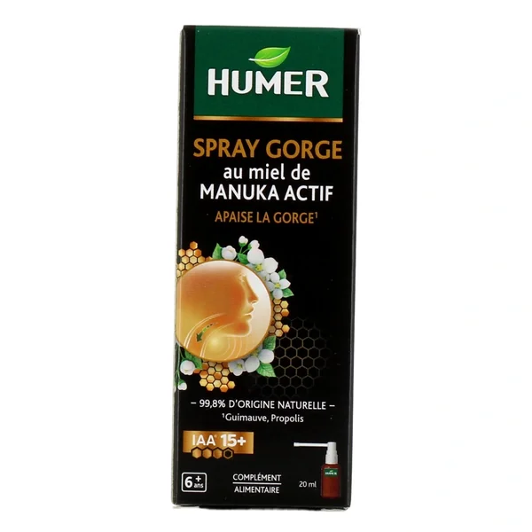 Humer Spray Gorge au Miel de Manuka Actif et Propolis