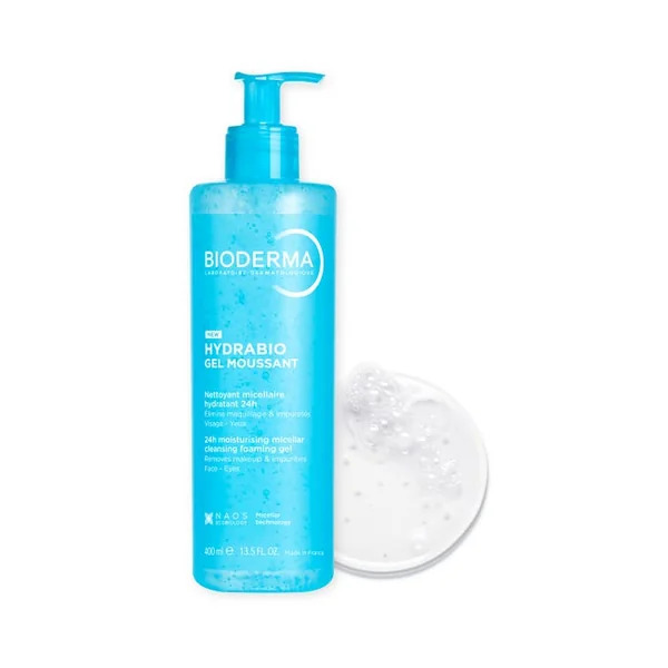 HYDRABIO GEL MOUSSANT - Nettoyant Micellaire Hydratant 24h - Visage - Tous Types de Peaux, 400ml