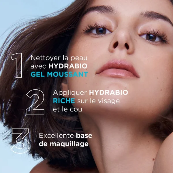 HYDRABIO RICHE - Crème d'Eau Hydratante Riche 72H - Visage - Peaux Sèches à Très Sèches, 40ml