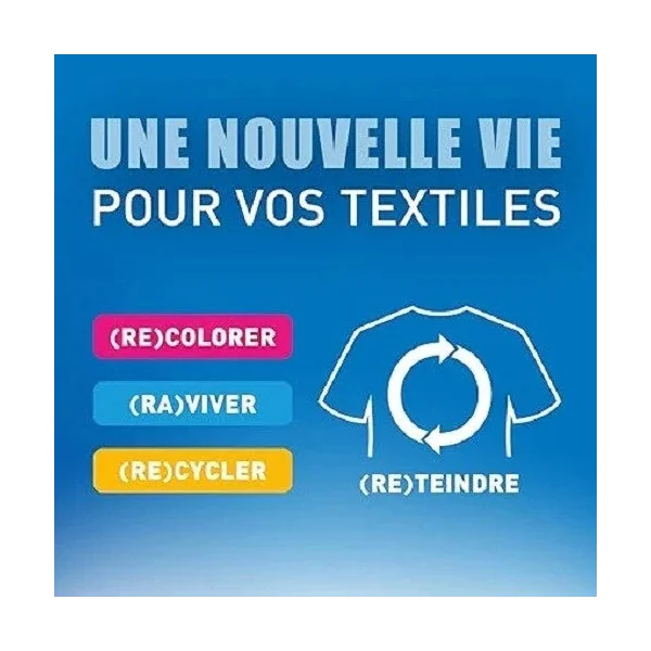 Ideal Teinture Textile Tout en un 230 g bleu clair colorant raviveur de couleur