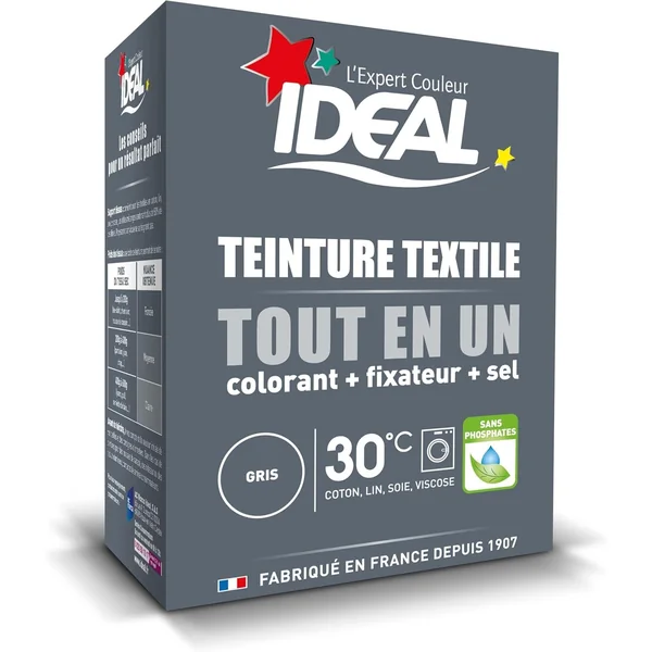 Ideal Teinture Textile Tout en un 230 g gris - colorant pour vêtements