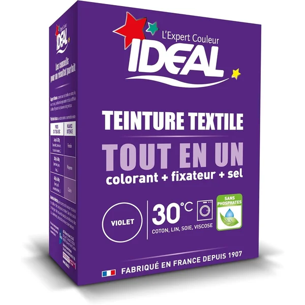 Ideal Teinture Textile Tout en un 230 g violet - colorant raviveur de couleur