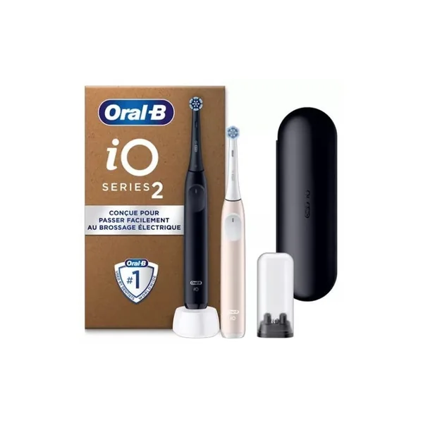 IO - Brosses à Dents Electriques iO 2 Noire et Rose, 2 Unités