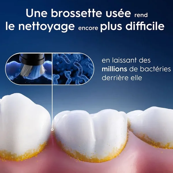 IO - ULTIMATE CLEAN - Brossettes de Rechange Noires Pour Brosse à Dents Electrique, 3 Unités