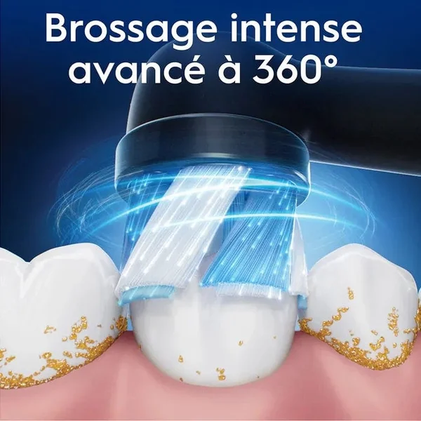 IO - ULTIMATE CLEAN - Brossettes de Rechange Noires Pour Brosse à Dents Electrique, 3 Unités