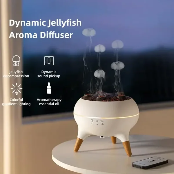 Jellyfish Air Humidifier 250ML Aroma Diffuser RGB Night Light Remote