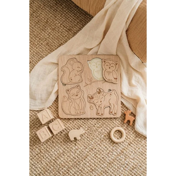 Jeu en bois puzzle animaux woodland PROMENADE EN FORÊT