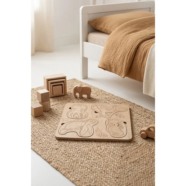 Jeu en bois puzzle animaux woodland PROMENADE EN FORÊT