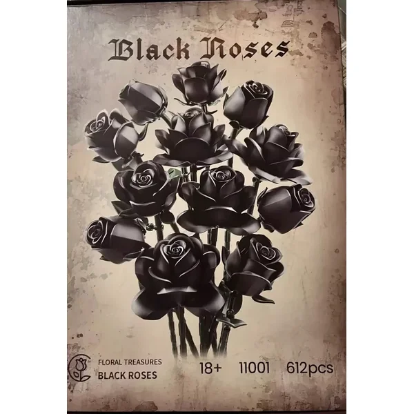 Jeux Assemblage Décoration Fleurs 12 Roses Noires , Jeux Adultes Et Enfant