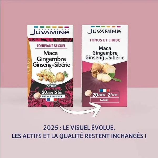 JUVAMINE Maca Gingembre et Ginseng de Sibérie, Tonifiant Sexuel, Tonus et Vig...