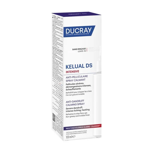 KELUAL DS INTENSIVE - Spray Calmant Anti Pelliculaire - Pellicules Sévères, Démangeaisons Intenses et Echauffements, 100ml