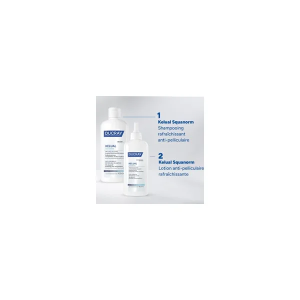 KELUAL SQUANORM - Lotion Rafraîchissante Anti-Pelliculaire - Pellicules Grasses et Cuir Chevelu à Tendance Pelliculaire, 200ml